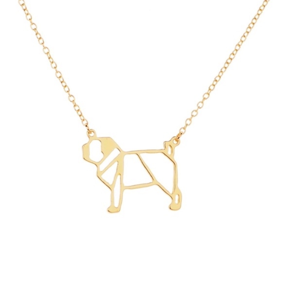 Jewelry - NEW Rose Gold Tone Animal Dog Pug Cute Necklace